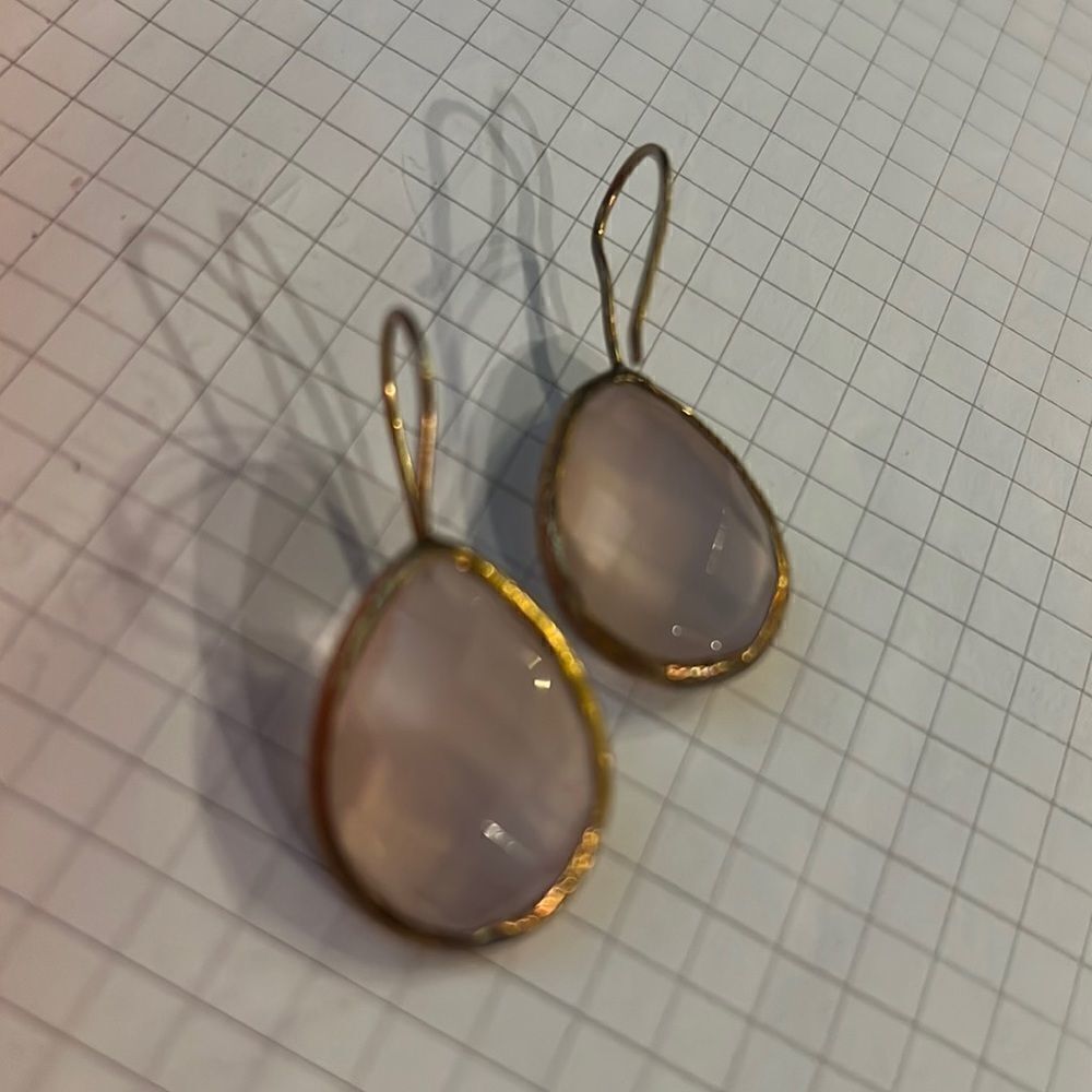 Rose Quartz Earringsdrop Down Simple Gemearrings - image 2